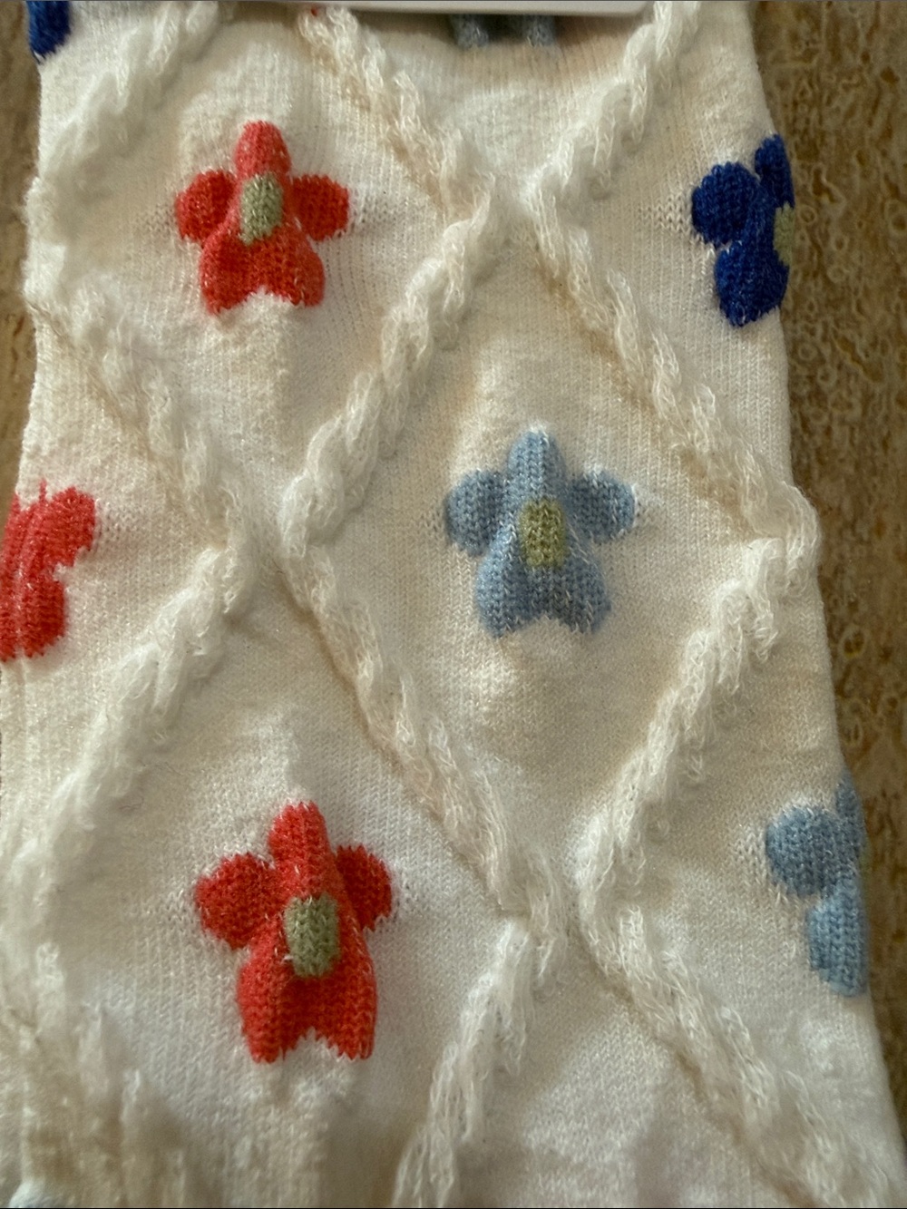 NEW Socks with Multi-Color Floral Pattern - Picture 3 of 3